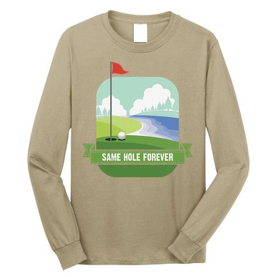 Same Hole Forever Funny Golf Bachelor Party Pre Wedding Long Sleeve Shirt