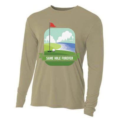 Same Hole Forever Funny Golf Bachelor Party Pre Wedding Cooling Performance Long Sleeve Crew