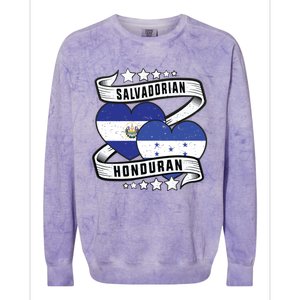 Salvadorian Honduran Flag Honduras Y El Salvador Sweatshirt Colorblast Crewneck Sweatshirt