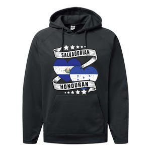 Salvadorian Honduran Flag Honduras Y El Salvador Sweatshirt Performance Fleece Hoodie