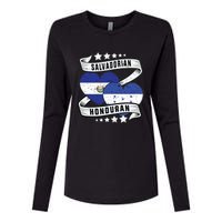 Salvadorian Honduran Flag Honduras Y El Salvador Sweatshirt Womens Cotton Relaxed Long Sleeve T-Shirt