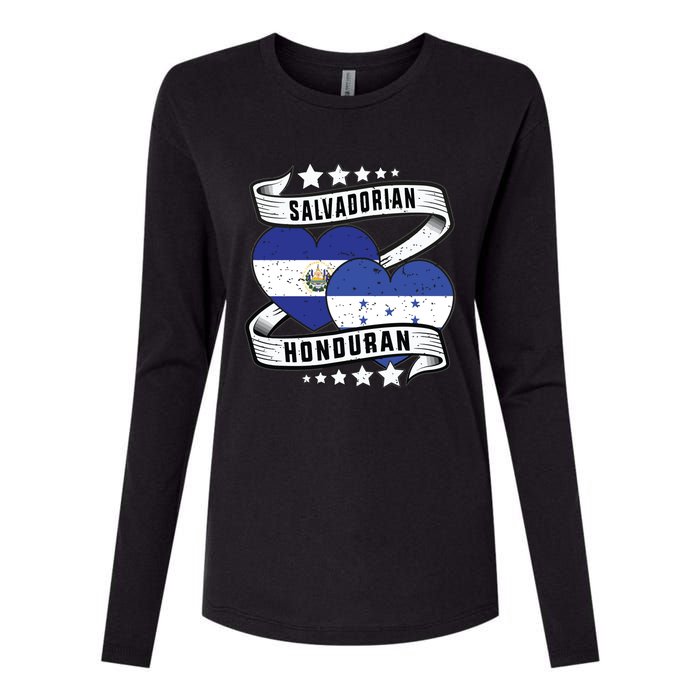 Salvadorian Honduran Flag Honduras Y El Salvador Sweatshirt Womens Cotton Relaxed Long Sleeve T-Shirt