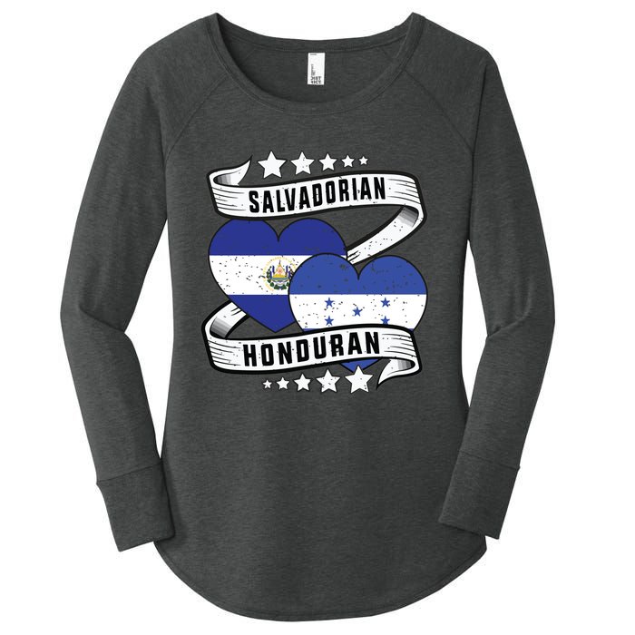 Salvadorian Honduran Flag Honduras Y El Salvador Sweatshirt Women's Perfect Tri Tunic Long Sleeve Shirt