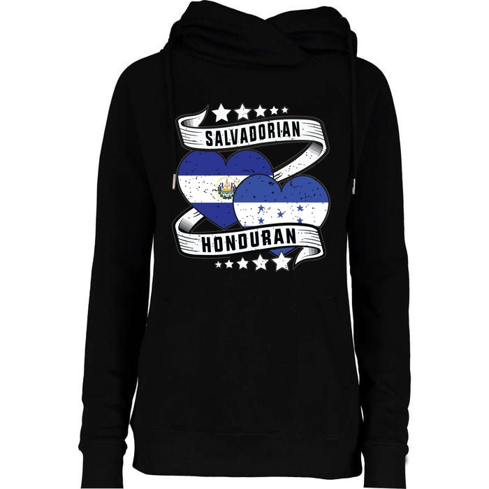 Salvadorian Honduran Flag Honduras Y El Salvador Sweatshirt Womens Funnel Neck Pullover Hood