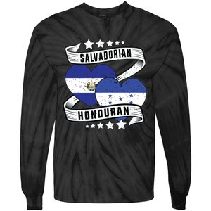 Salvadorian Honduran Flag Honduras Y El Salvador Sweatshirt Tie-Dye Long Sleeve Shirt