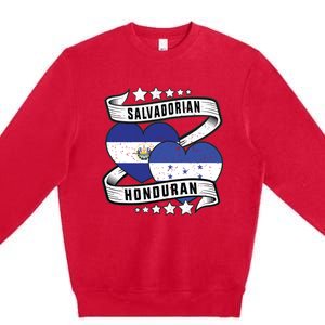 Salvadorian Honduran Flag Honduras Y El Salvador Sweatshirt Premium Crewneck Sweatshirt