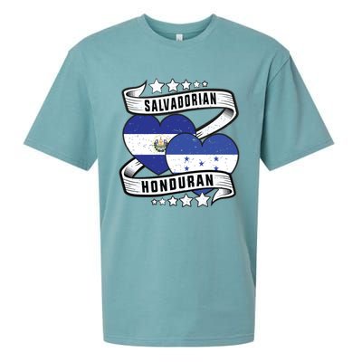 Salvadorian Honduran Flag Honduras Y El Salvador Sweatshirt Sueded Cloud Jersey T-Shirt