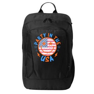 Smile Happy Face Party In The USA American Flag 4th Of July City Backpack