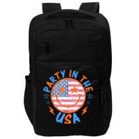 Smile Happy Face Party In The USA American Flag 4th Of July Impact Tech Backpack