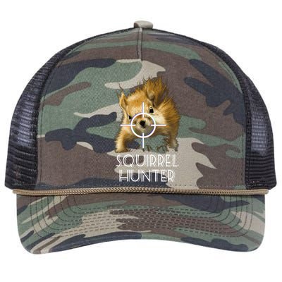 Squirrel Hunter Funny Squirrel Shooting Hunting Cool Gift Retro Rope Trucker Hat Cap