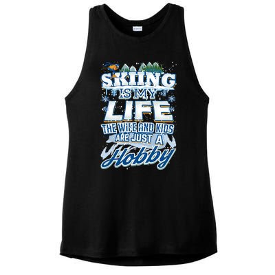 Skiing Husband Funny Funny Gift Ladies PosiCharge Tri-Blend Wicking Tank