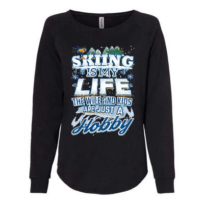 Skiing Husband Funny Funny Gift Womens California Wash Sweatshirt