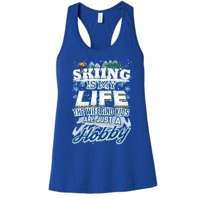 Skiing Husband Funny Funny Gift Women's Racerback Tank