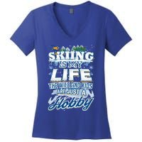 Skiing Husband Funny Funny Gift Women's V-Neck T-Shirt