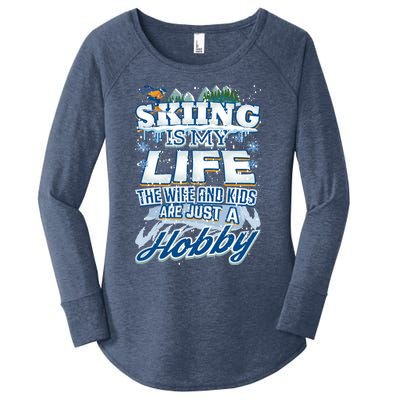 Skiing Husband Funny Funny Gift Women's Perfect Tri Tunic Long Sleeve Shirt