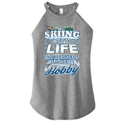 Skiing Husband Funny Funny Gift Women's Perfect Tri Rocker Tank