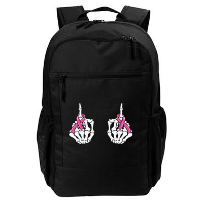 Skeleton Hand Fuck Cancer Pink Funny Breast Cancer Awareness Daily Commute Backpack