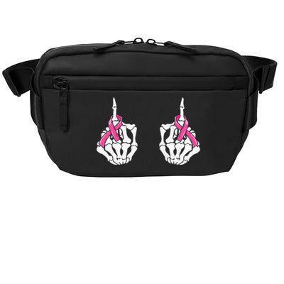 Skeleton Hand Fuck Cancer Pink Funny Breast Cancer Awareness Crossbody Pack