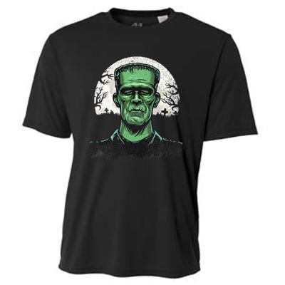 Scary Halloween Frankenstein Monster Face Munster Cooling Performance Crew T-Shirt