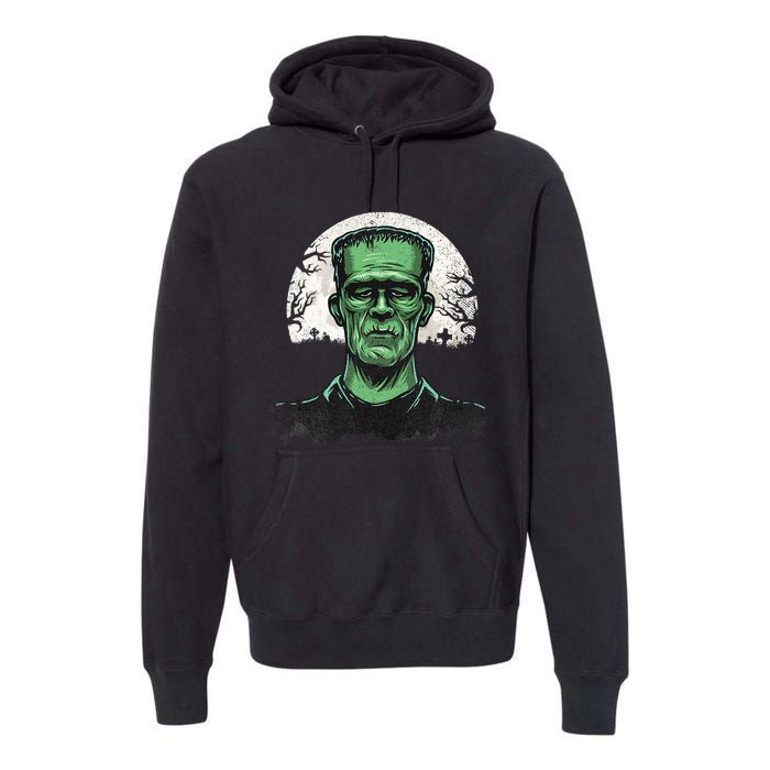 Scary Halloween Frankenstein Monster Face Munster Premium Hoodie