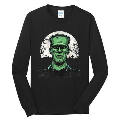 Scary Halloween Frankenstein Monster Face Munster Tall Long Sleeve T-Shirt