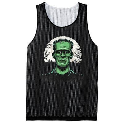 Scary Halloween Frankenstein Monster Face Munster Mesh Reversible Basketball Jersey Tank