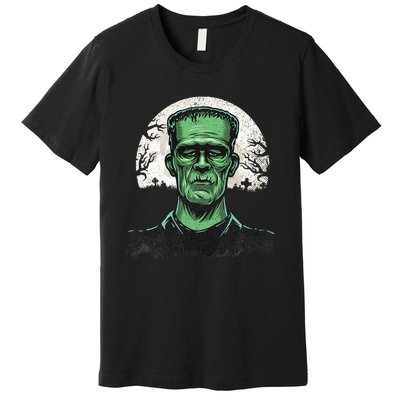 Scary Halloween Frankenstein Monster Face Munster Premium T-Shirt