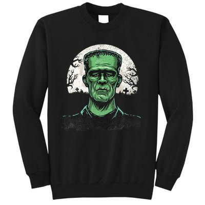 Scary Halloween Frankenstein Monster Face Munster Tall Sweatshirt