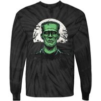 Scary Halloween Frankenstein Monster Face Munster Tie-Dye Long Sleeve Shirt