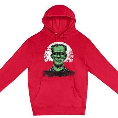 Scary Halloween Frankenstein Monster Face Munster Premium Pullover Hoodie