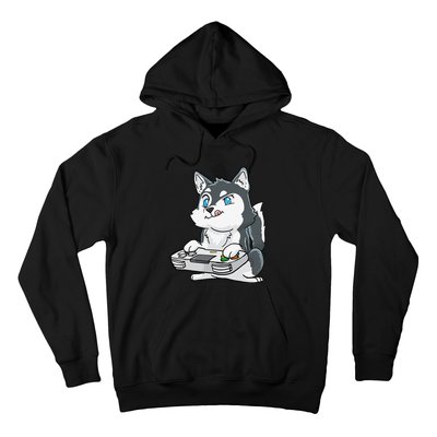 Siberian Husky Gaming Kawaii Gift for Gamers and Dog Lovers Hoodie