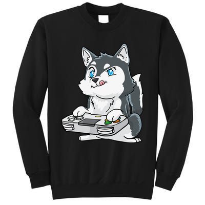 Siberian Husky Gaming Kawaii Gift for Gamers and Dog Lovers Sweatshirt