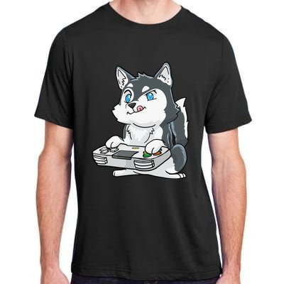 Siberian Husky Gaming Kawaii Gift for Gamers and Dog Lovers Adult ChromaSoft Performance T-Shirt