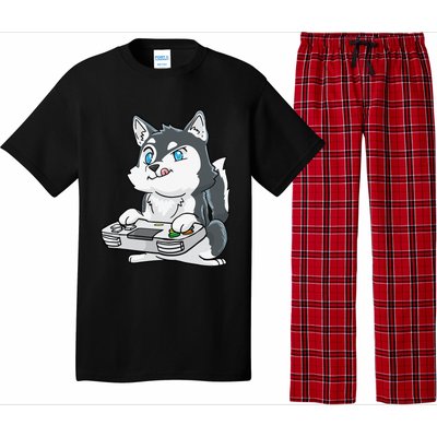 Siberian Husky Gaming Kawaii Gift for Gamers and Dog Lovers Pajama Set