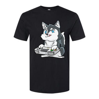 Siberian Husky Gaming Kawaii Gift for Gamers and Dog Lovers Softstyle CVC T-Shirt