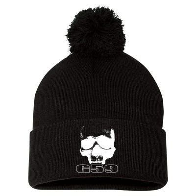 Skull Head G59 Greyday 2 Sides Pom Pom 12in Knit Beanie