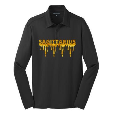 Sagittarius Horoscope Geometric Zodiac Birthday Astrology Cool Gift Silk Touch Performance Long Sleeve Polo