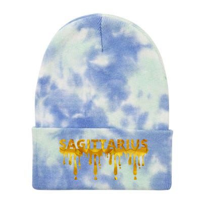 Sagittarius Horoscope Geometric Zodiac Birthday Astrology Cool Gift Tie Dye 12in Knit Beanie