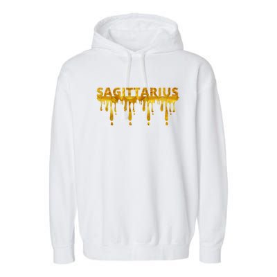 Sagittarius Horoscope Geometric Zodiac Birthday Astrology Cool Gift Garment-Dyed Fleece Hoodie