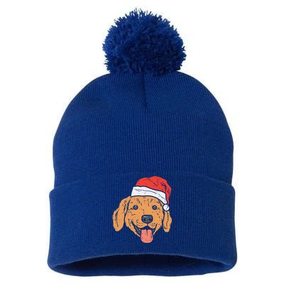 Santa Hat Golden Retriever Christmas Xmas Pj Dog Lover Owner Gift Pom Pom 12in Knit Beanie