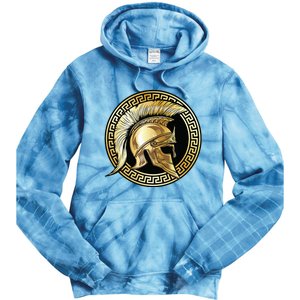 Spartan Helmet Gold Gladiator Sparta Greek Gym Workout Tie Dye Hoodie