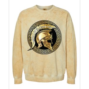 Spartan Helmet Gold Gladiator Sparta Greek Gym Workout Colorblast Crewneck Sweatshirt