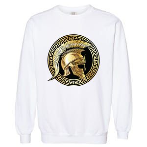 Spartan Helmet Gold Gladiator Sparta Greek Gym Workout Garment-Dyed Sweatshirt