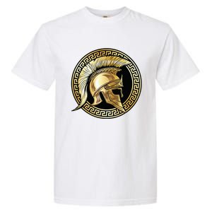 Spartan Helmet Gold Gladiator Sparta Greek Gym Workout Garment-Dyed Heavyweight T-Shirt