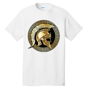 Spartan Helmet Gold Gladiator Sparta Greek Gym Workout Tall T-Shirt