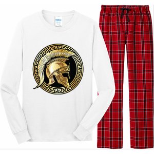 Spartan Helmet Gold Gladiator Sparta Greek Gym Workout Long Sleeve Pajama Set