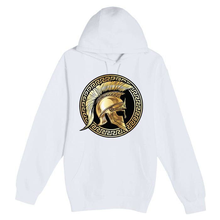 Spartan Helmet Gold Gladiator Sparta Greek Gym Workout Premium Pullover Hoodie