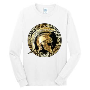 Spartan Helmet Gold Gladiator Sparta Greek Gym Workout Tall Long Sleeve T-Shirt