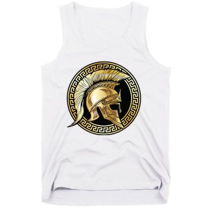 Spartan Helmet Gold Gladiator Sparta Greek Gym Workout Tank Top