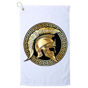 Spartan Helmet Gold Gladiator Sparta Greek Gym Workout Platinum Collection Golf Towel